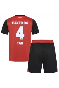 Bayer Leverkusen Jonathan Tah #4 Jalkapallovaatteet Lasten Kotipeliasu 2024-25 Lyhythihainen (+ Lyhyet housut)